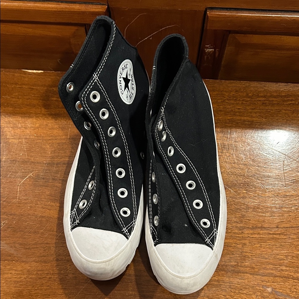 Converse All Stars Platform Black Canvas Sneakers